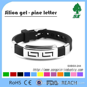 Luxury Top high quality fashion charm men luxury bracelet Anti skin allergy stainless steel and silicone